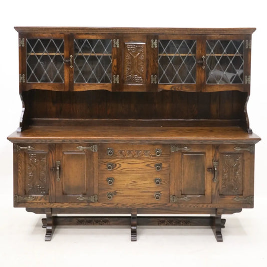 Raised Oak Dresser Cupboards Drawers Display Cabinets By Webber FREE UK Delivery