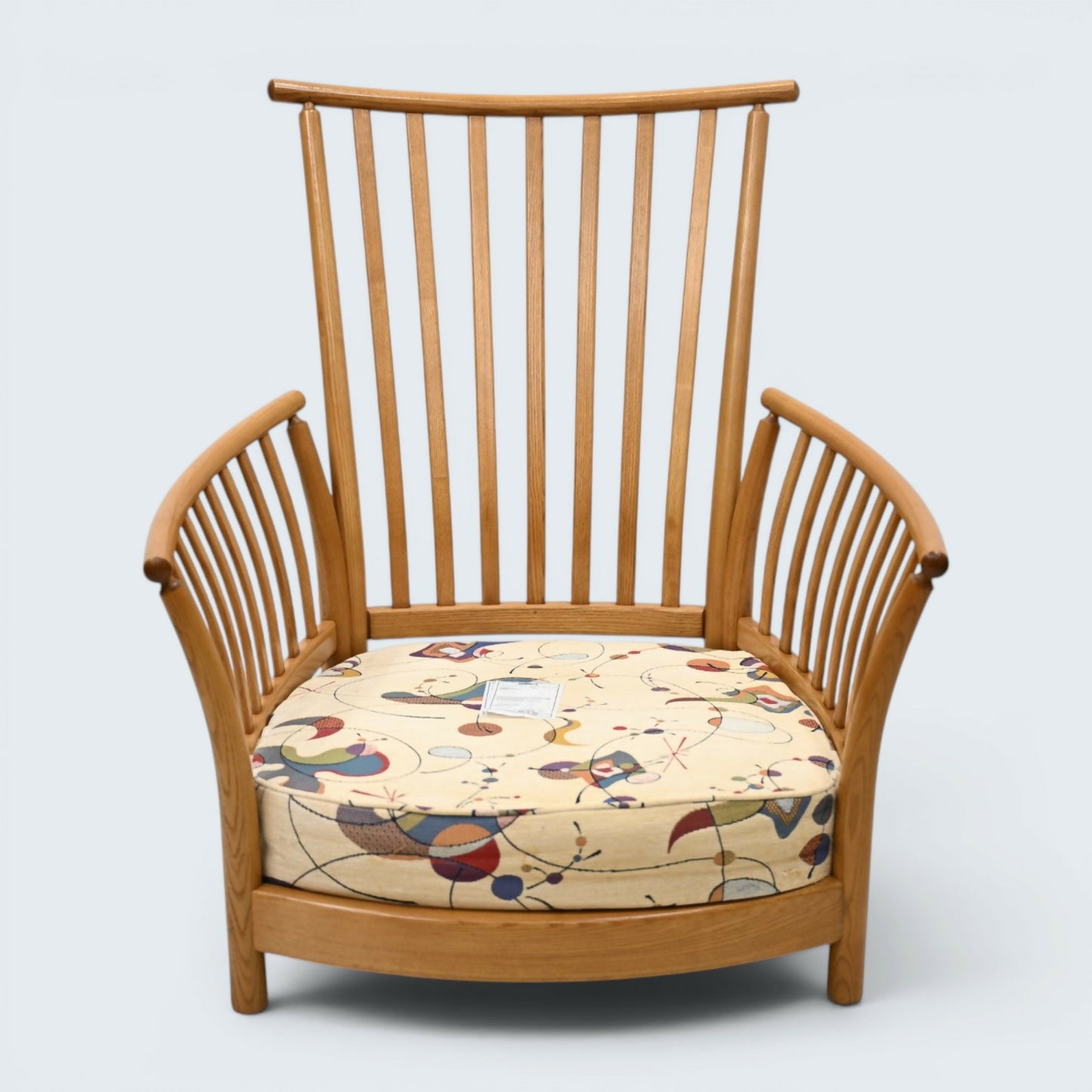 Ercol Renaissance Easy Chair Light Finish Miro Style Upholstery FREE UK Delivery