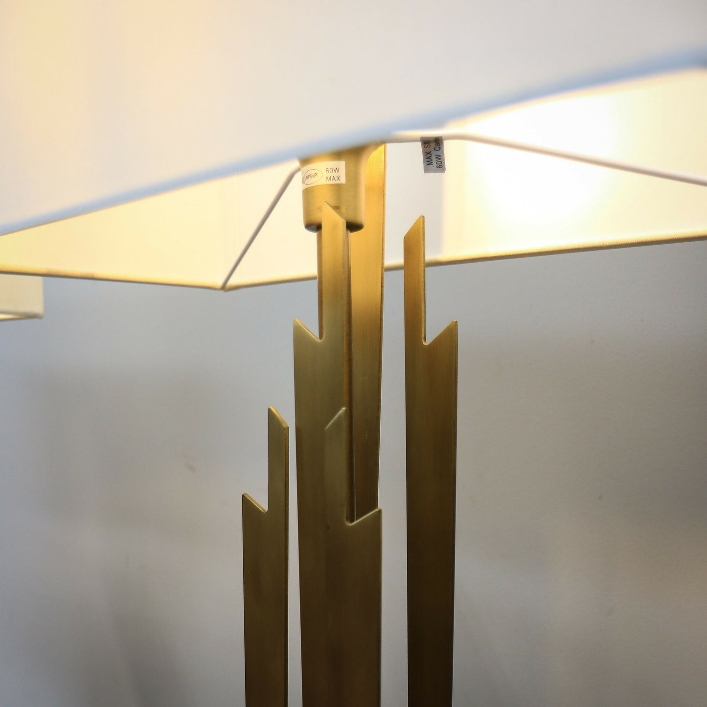 Pair of Table Lamps RV Astley Gatsby Carrick Antique Brass Finish Rectangular