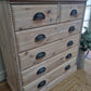 Rustic pine chest of drawers with bobbin detailing
