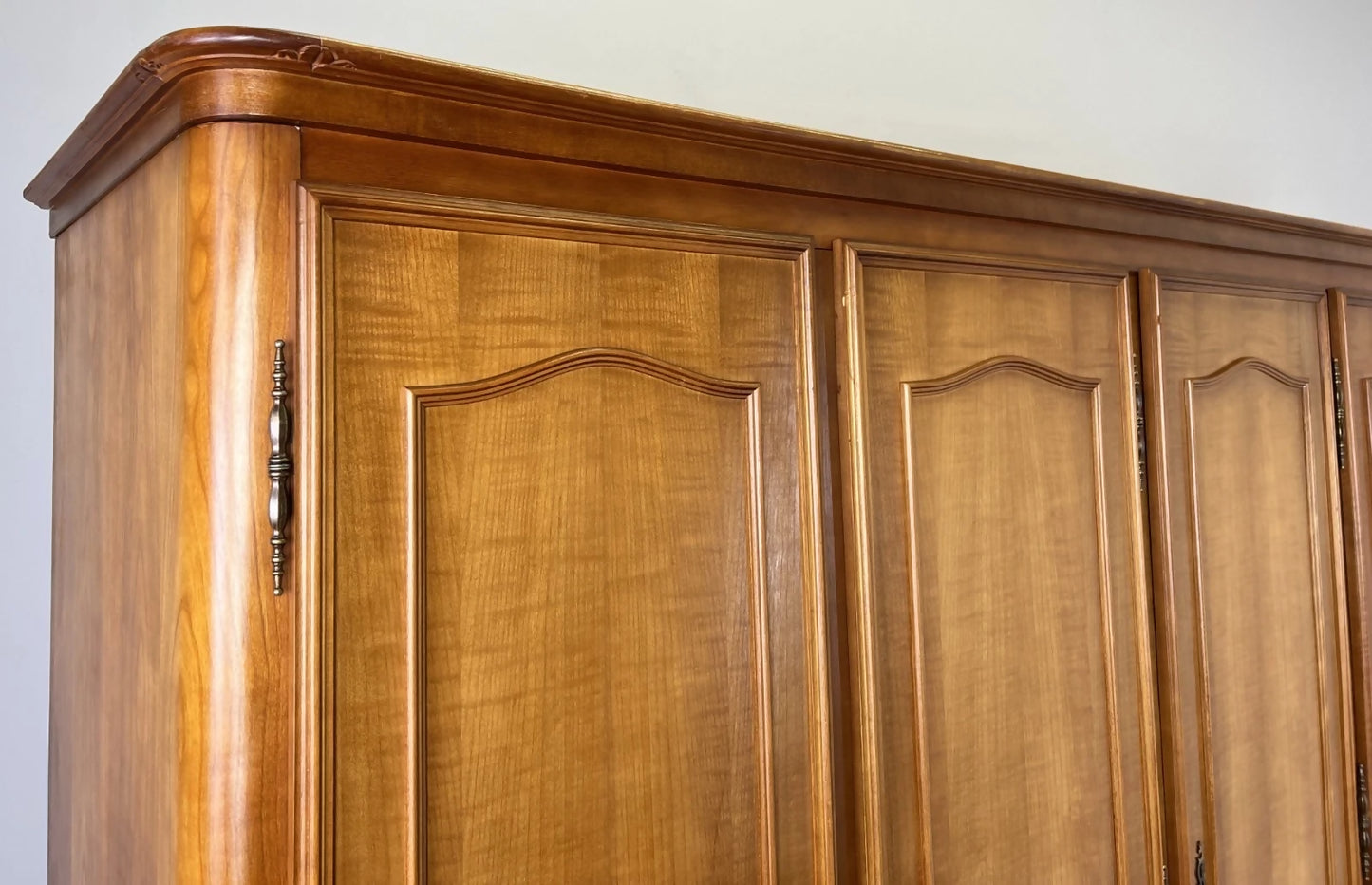 Wardrobe Vintage French Louis XVI Style Five Door Carved Armoire LOT 4985