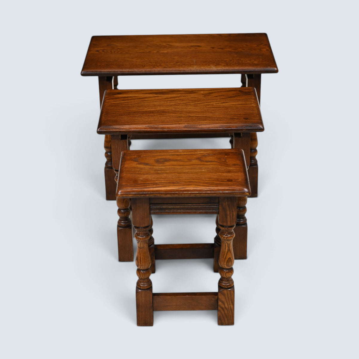 Old Charm Nest of 3 Tables Tudor Brown Finish Model 1494 FREE UK Delivery*