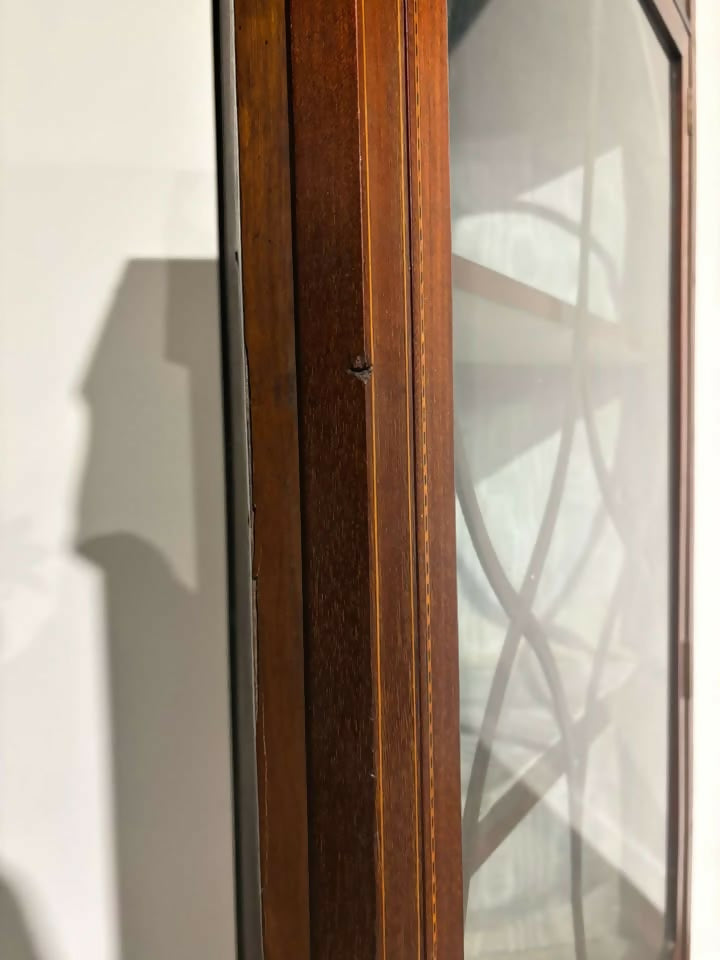 Edwardian Mahogany Inlaid Corner Display Cabinet0