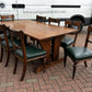 Large Arts & Crafts Light Oak Dining Table & 8 Chairs. Superb Quality.