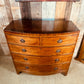 Antique Mid Victorian Bow Front Chest of Five Drawers, c 1840