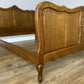 Bed Vintage French Louis XVI Oak Double Bed Frame Carved Headboard LOT 6376