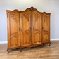 Wardrobe Vintage French Louis XVI Style Oak Four Door Carved Armoire LOT 6496