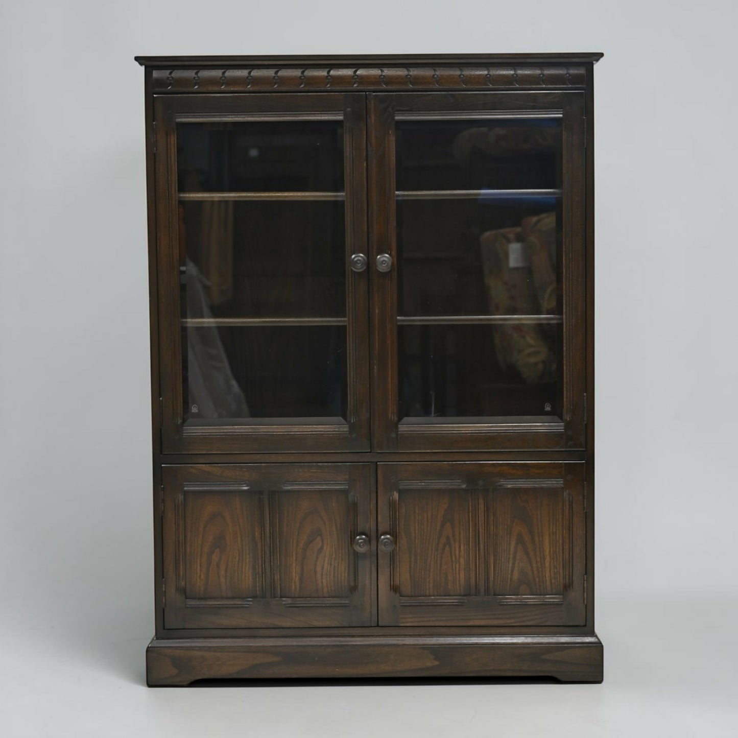 Ercol Mural Display Bookcase with Cupboard Traditional Finish FREE UK* Delivery