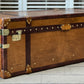Luxury Handmade Tan Leather Coffee Table Trunk bespoke order for bridle