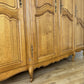 Wardrobe Vintage French Louis XVI Style Oak Four Door Carved Armoire LOT 6497