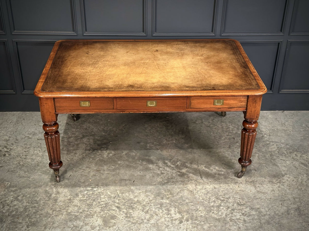 Large Victorian Mahogany Partners Writing Table