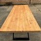 Reclaimed Pine Farmhouse Table Modern Trapezium Metal Industrial Legs Seat 6/8