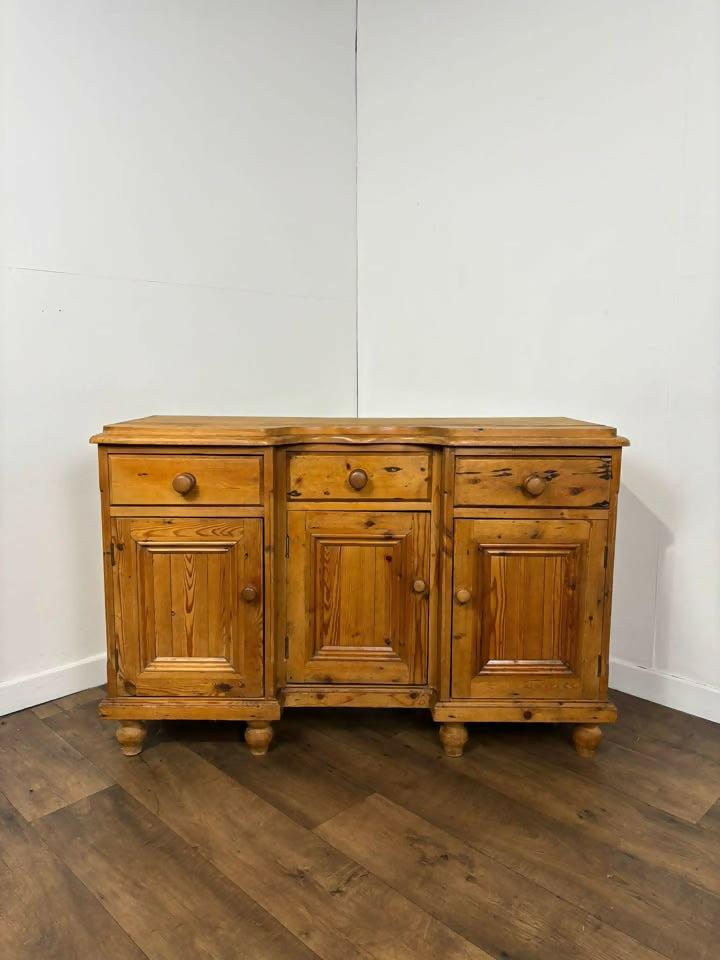 Vintage Stripped Pine Dresser Base / Sideboard