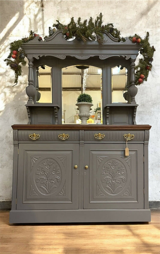 Antique Victorian Chiffonier Mirror Back Sideboard