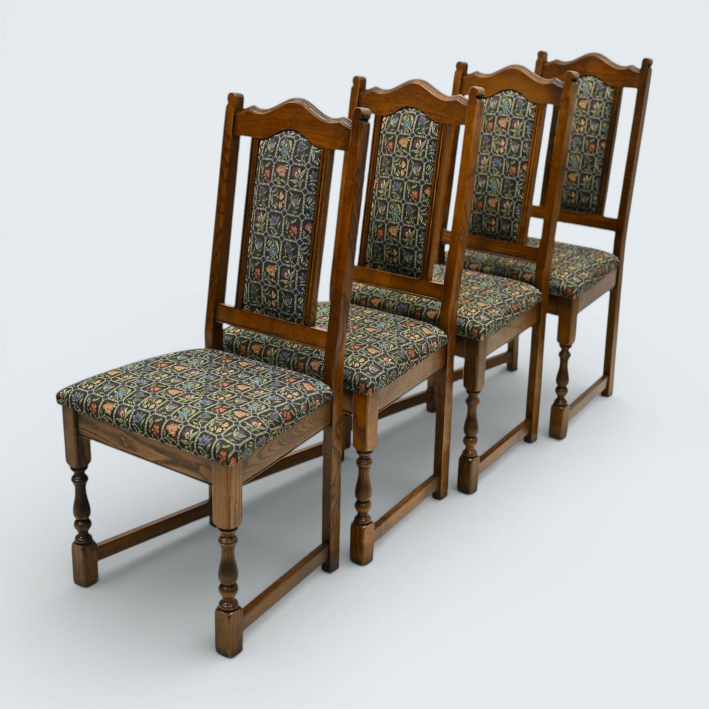 4 Old Charm Dining Chairs Widford Green Light Oak Upholstery FREE UK Delivery*