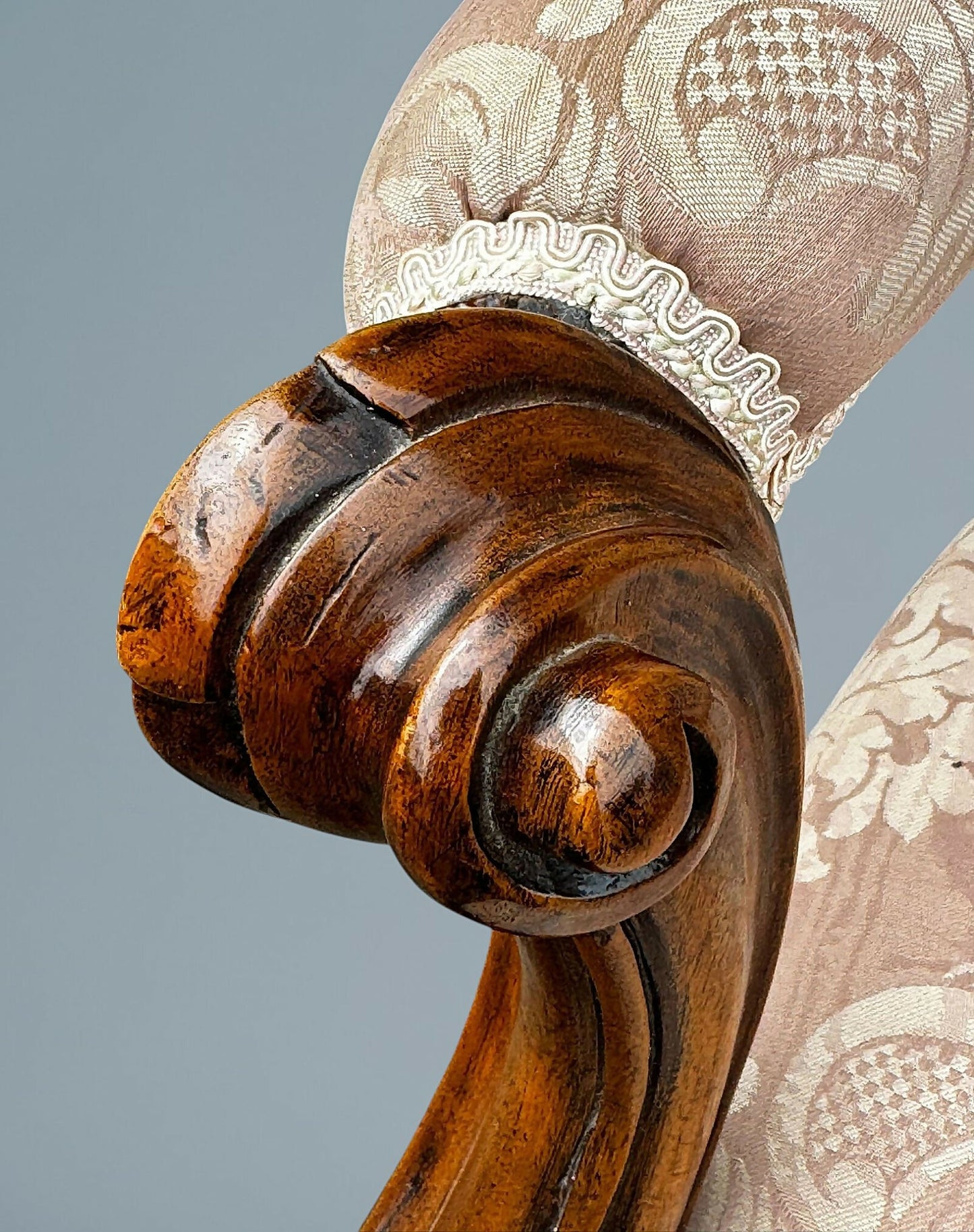 Victorian Walnut Open Armchair