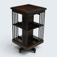 Edwardian Revolving Bookcase With 2 Tiers And Marquetry Decoration FREE Delivery