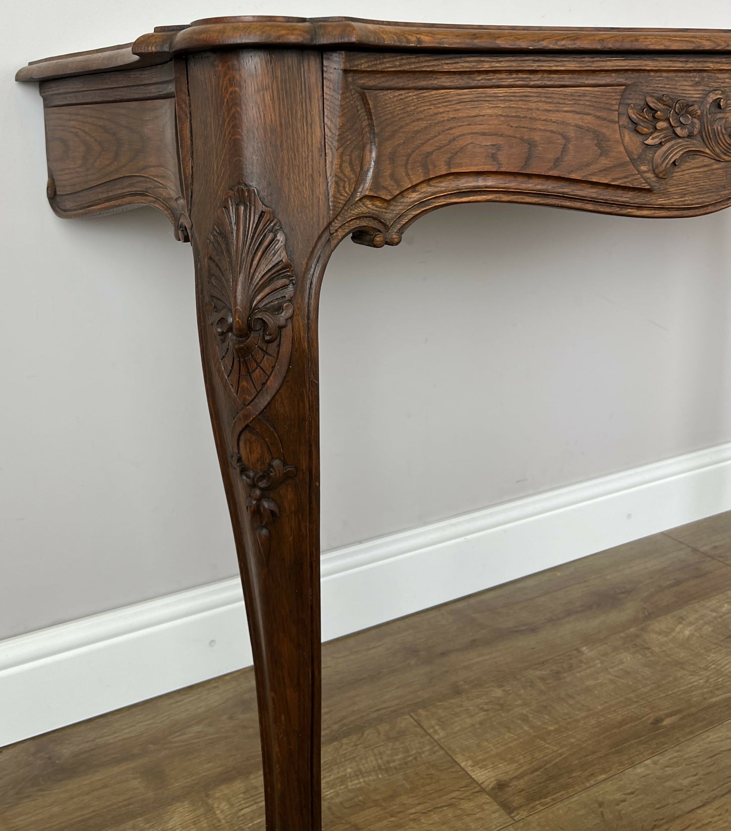 Table with Mirror Antique French Louis Oak Wall Mirror Console Table LOT 6402