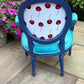 Blue Vintage Chair, Artist Design Bespoke Accent Chair, Statement Furniture