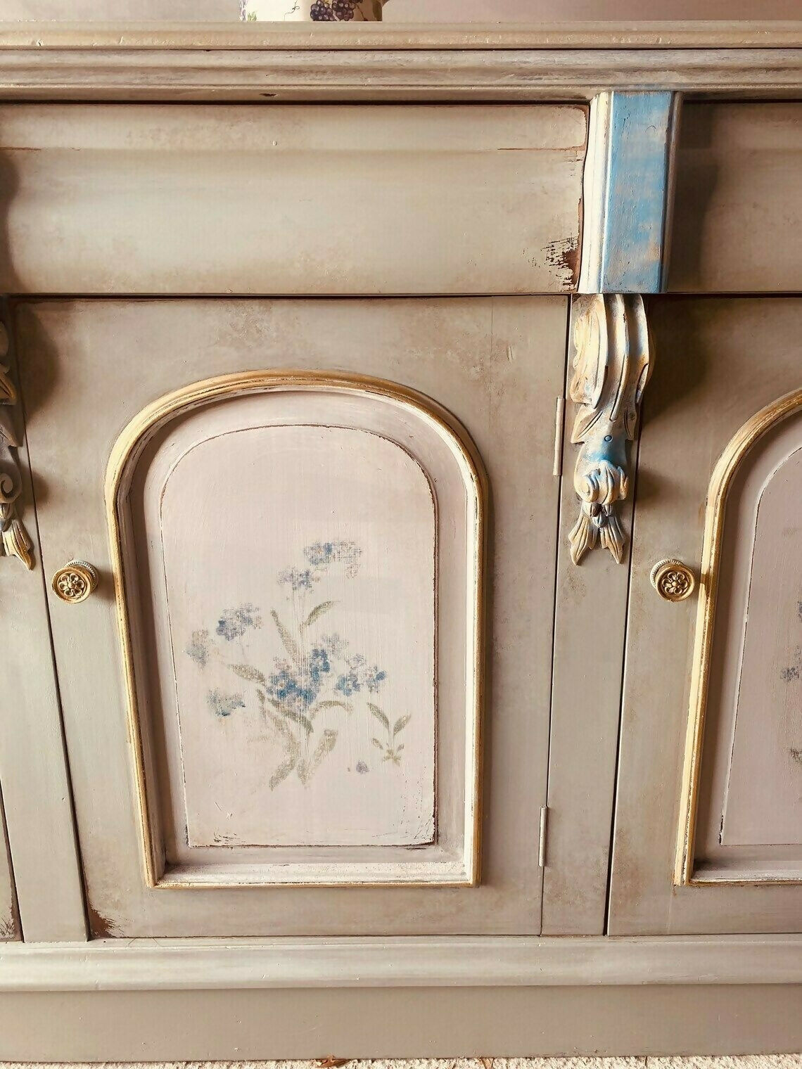Vintage French Grey Sideboard