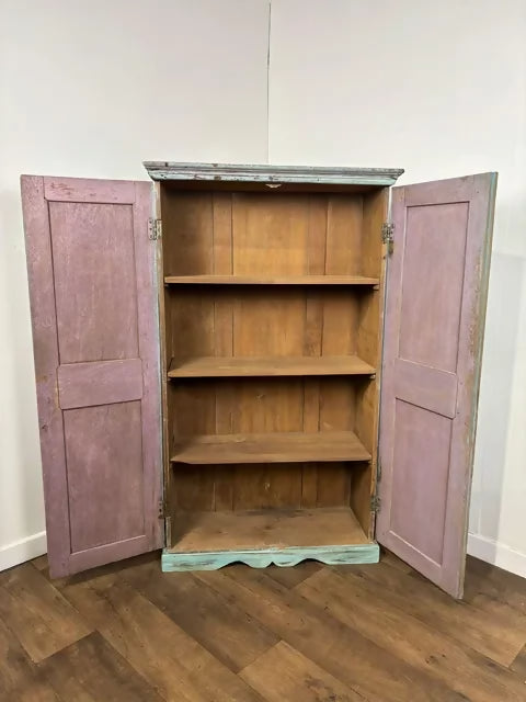 Reclaimed Blue Indian Wooden Cupboard