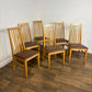 Set Of Six Modern High Back Oak Dining Chairs