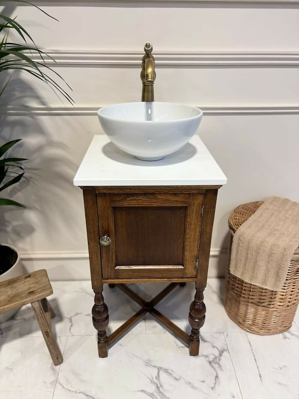 Vintage Wooden Single Tap Vanity Unit