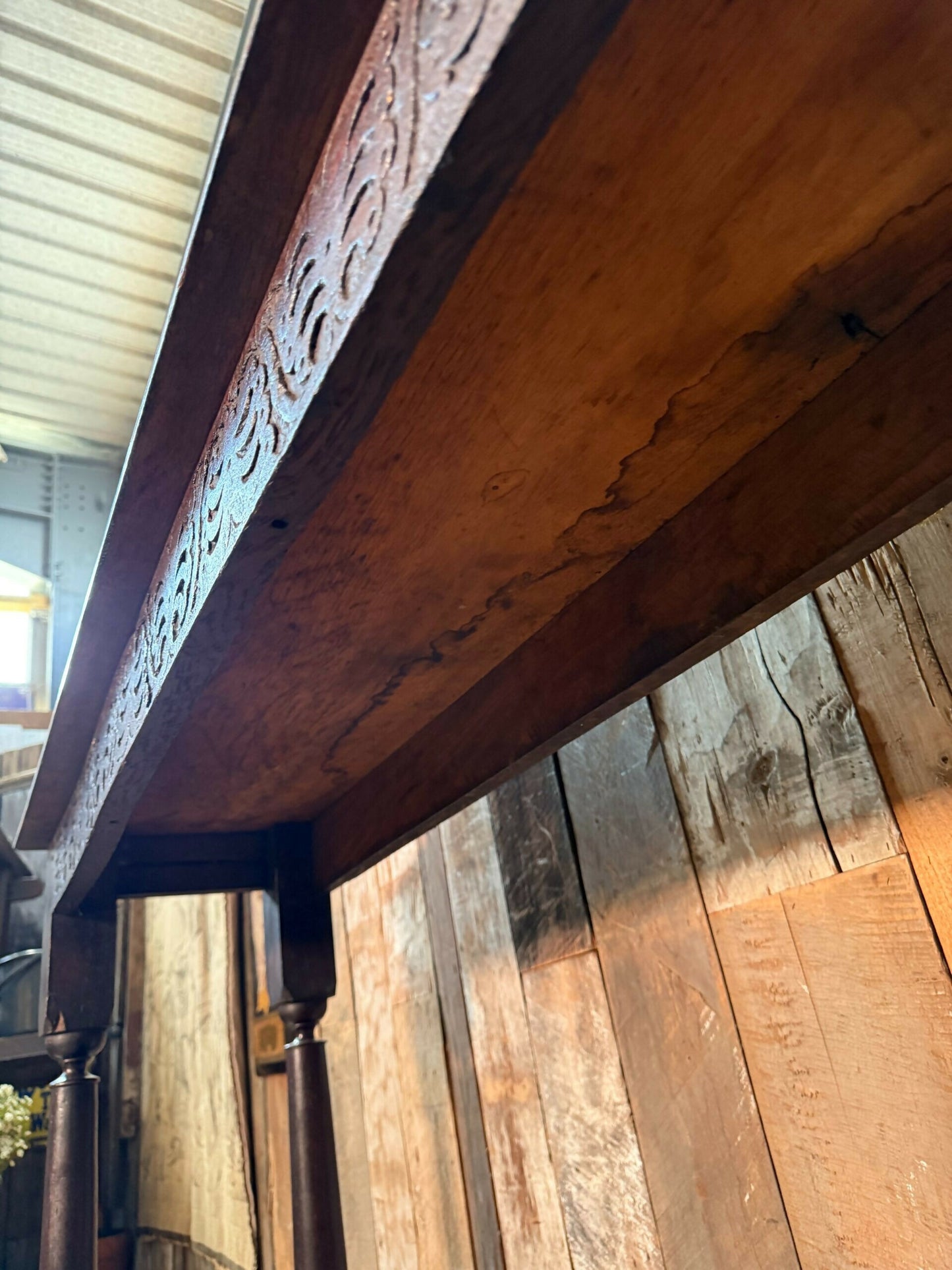 Antique Early Georgian Galleried Console Hall Two Tier Table, c1760