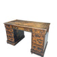 Vintage Victorian distressed office pedestal desk