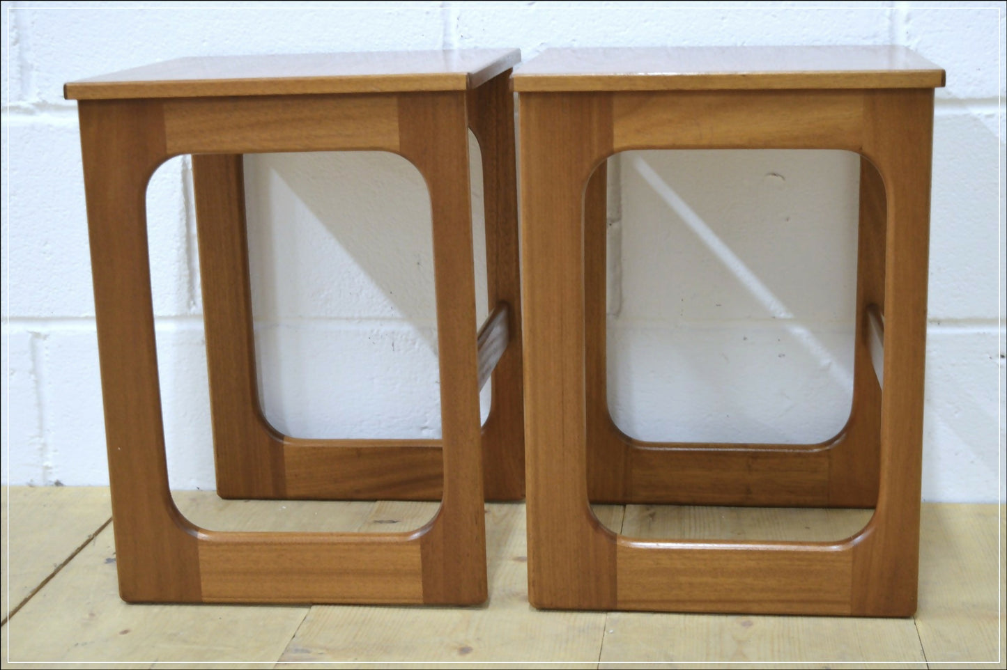Vintage Bedside Table Set Of 2 Pair McIntosh Teak Mid Century Danish Design