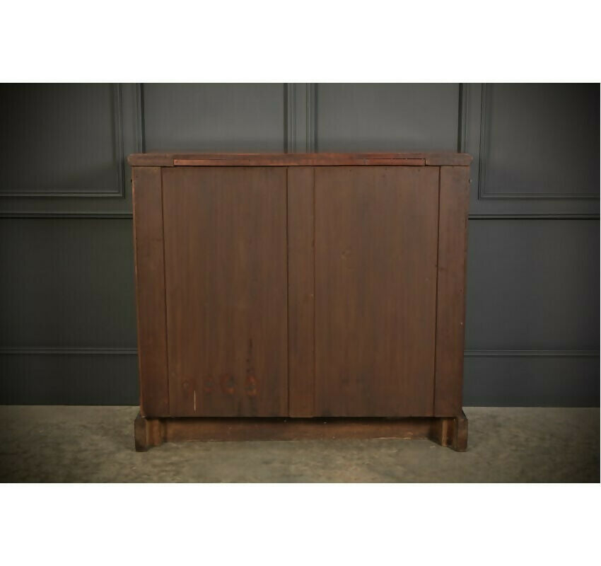 Vintage Victorian Glazed Figured Walnut Bookcase Display Cabinet