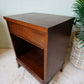 Peppler Furniture Co. 'The Hanover Line' Retro Bedside Nightstand In Figured Walnut – Canada, C. 1960s