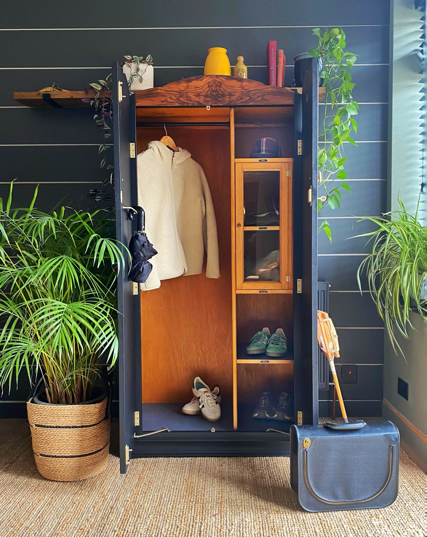 Wardrobe, Armoire, Coat Cupboard, Hall Robe, Hallway Storage, 1960s Mid Century.