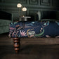 Luxurious handcrafted footstool in Becca Who "Serpentine " fabric