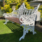 Coalbrookdale Style White Vintage Ornate Garden Bench