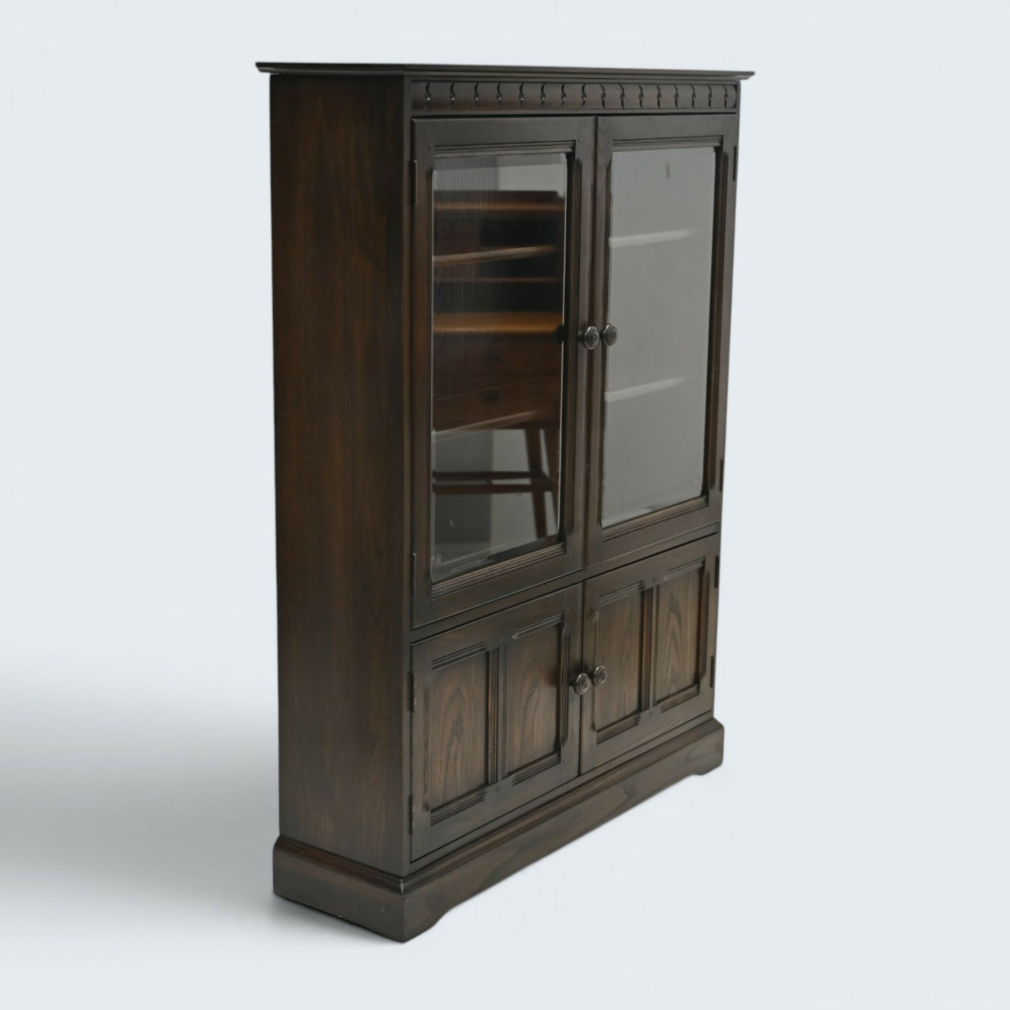 Ercol Mural Display Bookcase with Cupboard Traditional Finish FREE UK* Delivery