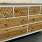 Large Boho Scandinavian Chest Of Drawers Painted Bespoke Stencilled