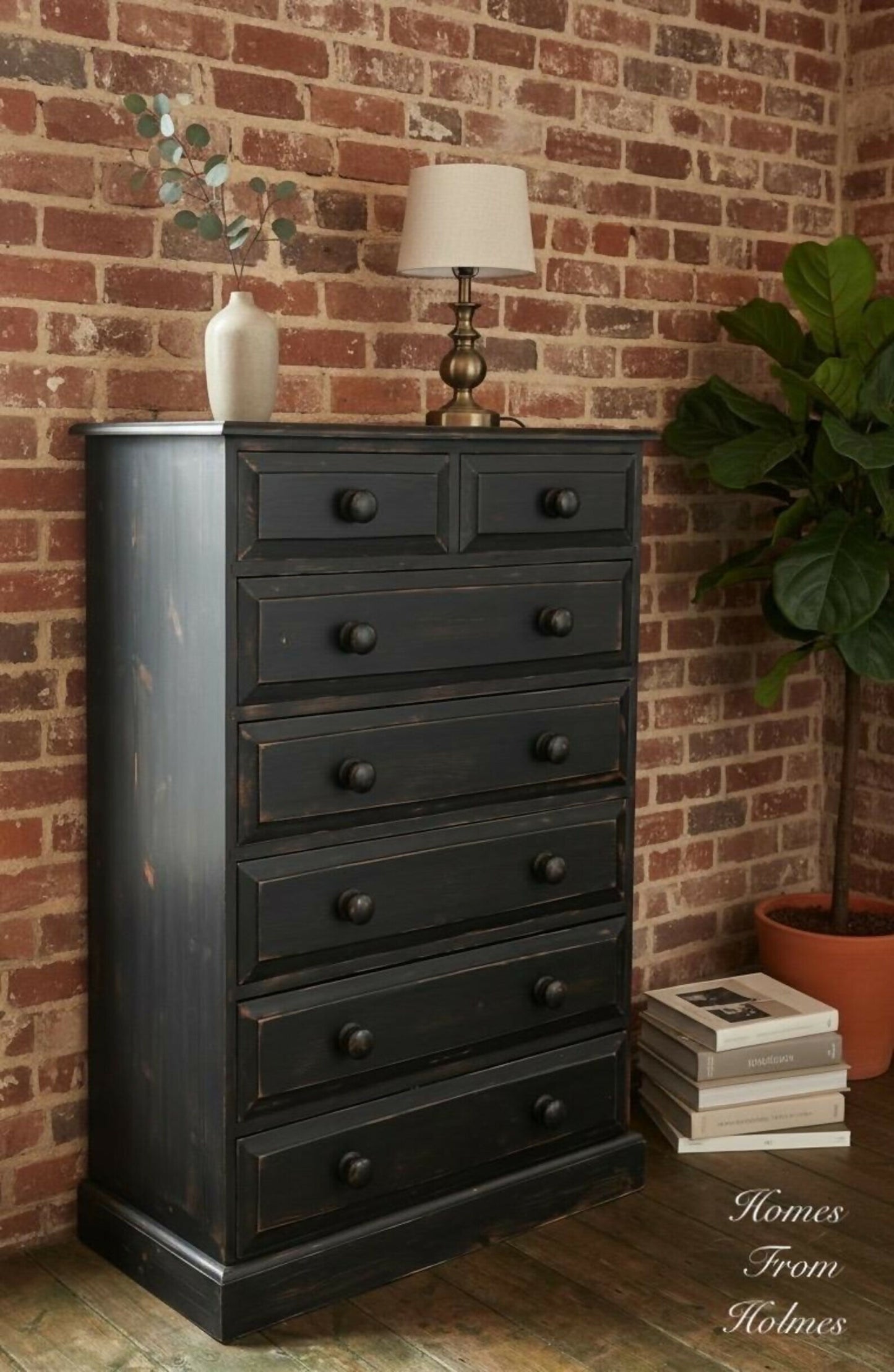 Solid pine handmade chest of drawers / industrial drawers / rustic drawers / farmhouse drawers / black drawers / aged chest of drawers /