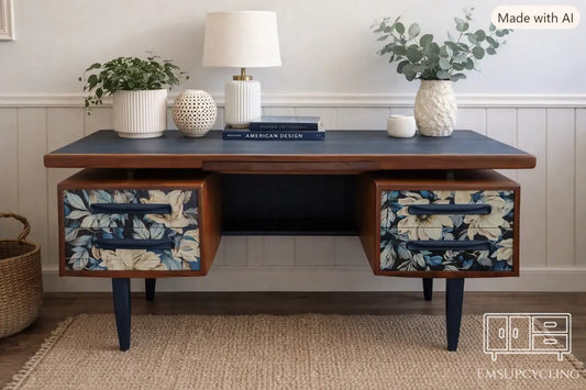 G Plan Fresco Dressing Table| Hand-Painted | Floral Drawers | Mid-Century