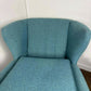 Contemporary Teal Wing Back Armchair