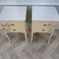Vintage Hand-Painted Floral Bedside Tables / Resin Botanical Nightstands
