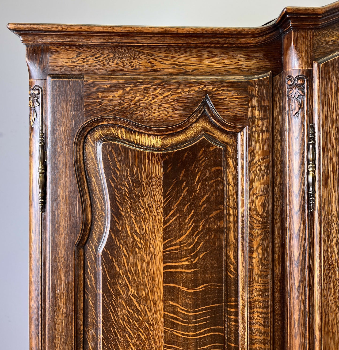 Wardrobe Vintage French Louis XVI Style Four Door Oak Carved Armoire LOT 6454