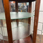 Vintage Mahogany Bow Fronted Display Cabinet with Leaded Glass