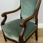 Armchair Antique French Style Walnut Upholstered Seat Carved Chair LOT 6286