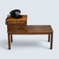 Hall Telephone Table/Seat With Cushion & Small Cupboard Vintage FREE UK Delivery