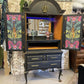 Black vintage look drinks/cocktail cabinet.