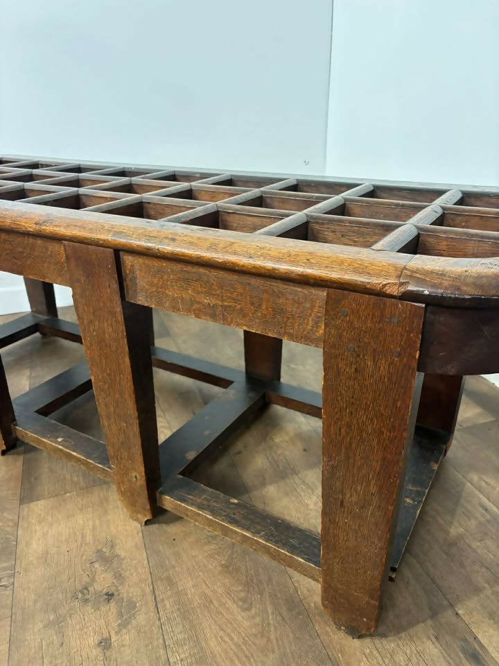Edwardian Oak Luggage Stand / Hall Bench