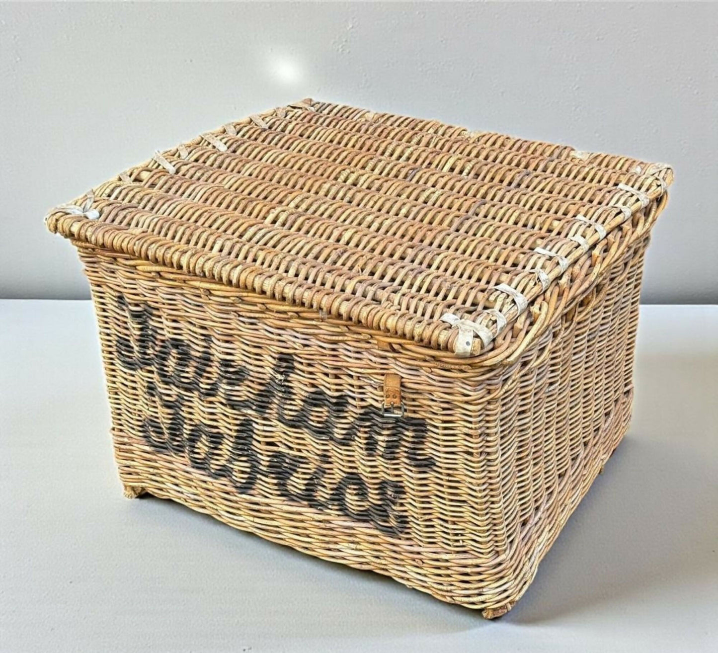 A Large Antique Wicker Log Basket