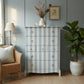 Vintage Hand-painted Stag Minstrel Tallboy, Chest of Drawer Blue & Cream Striped