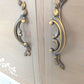 Elegant Vintage Taupe Cabinet Sideboard with Queen Anne Legs